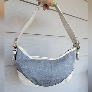Coach Vintage Blue Y2K Signature Monogram Shoulder Bag (no. 6351)